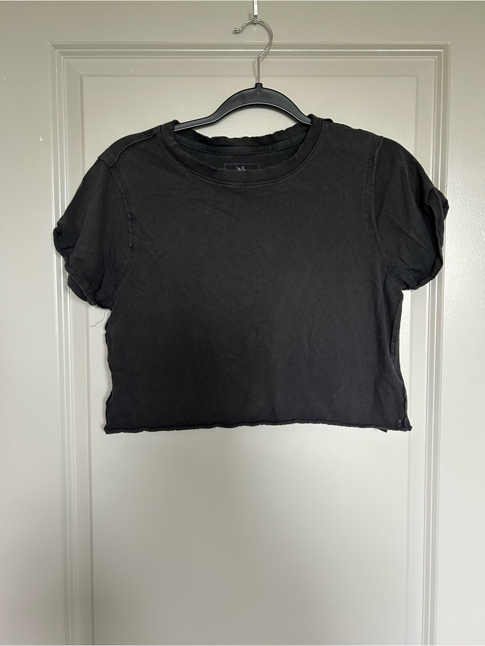 We The Free Black Cropped Crewneck Tee